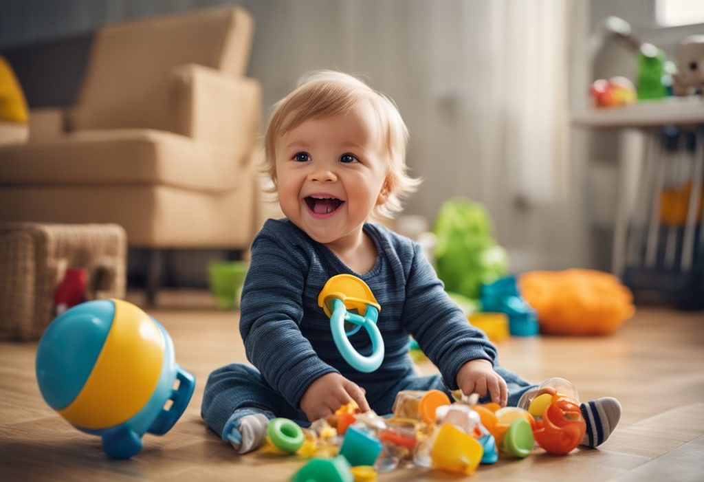 bebê brincando sem chupeta